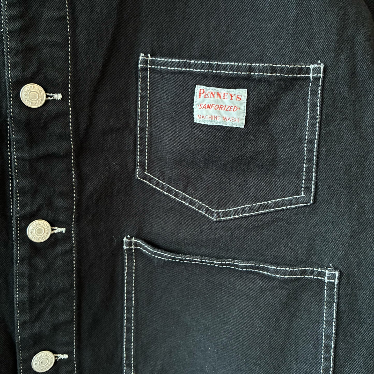 One-of-a-Kind Black Dyed Collarless Denim Jacket | Japanese Reworked Jacket | zivun
