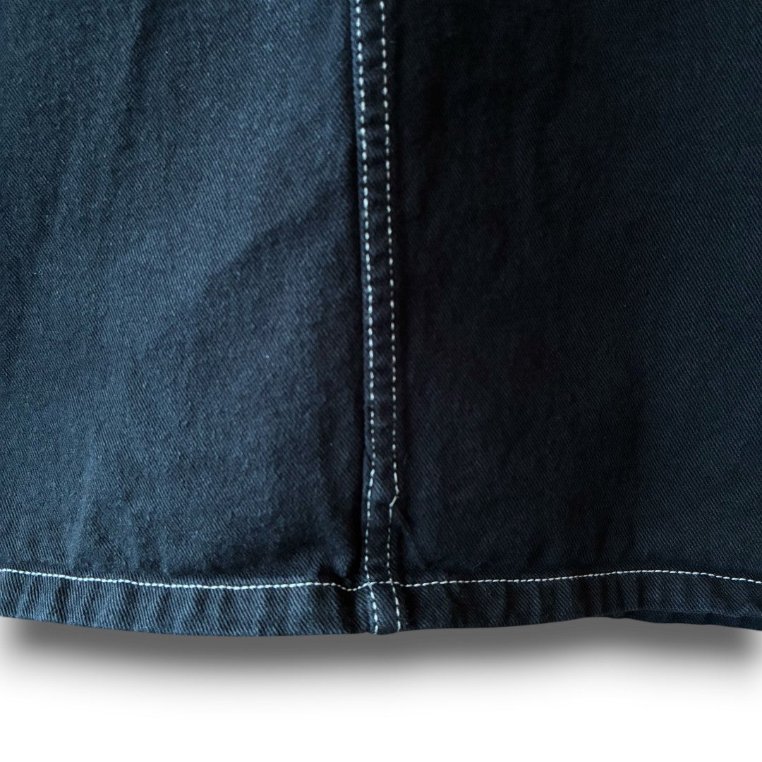 One-of-a-Kind Black Dyed Collarless Denim Jacket | Japanese Reworked Jacket | zivun