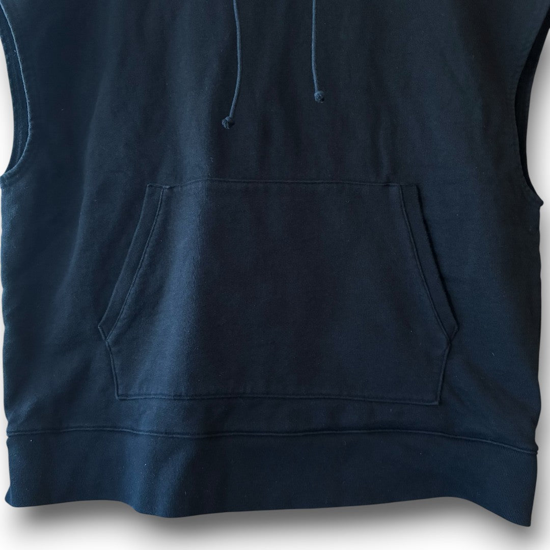 One-of-a-Kind Black Dyed Sleeveless Hoodie | Japanese Reworked Oversized Hoodie | zivun