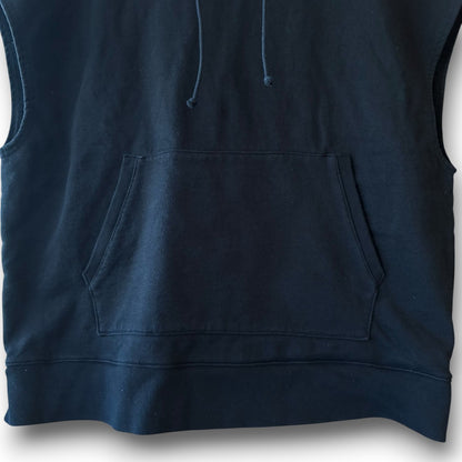 One-of-a-Kind Black Dyed Sleeveless Hoodie | Japanese Reworked Oversized Hoodie | zivun