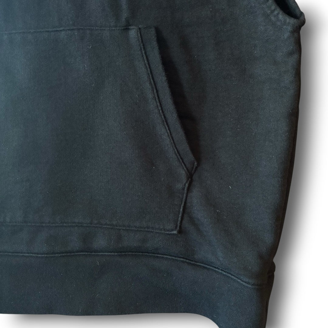 One-of-a-Kind Black Dyed Sleeveless Hoodie | Japanese Reworked Oversized Hoodie | zivun