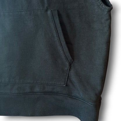 One-of-a-Kind Black Dyed Sleeveless Hoodie | Japanese Reworked Oversized Hoodie | zivun