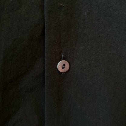 One-of-a-Kind Black Dyed Sailor Collar Shirt Dress | Japanese Reworked Long Dress | zivun