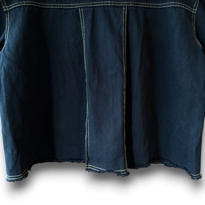 One-of-a-Kind Black Dyed Denim Short Jacket | Japanese Reworked Denim Jacket | zivun