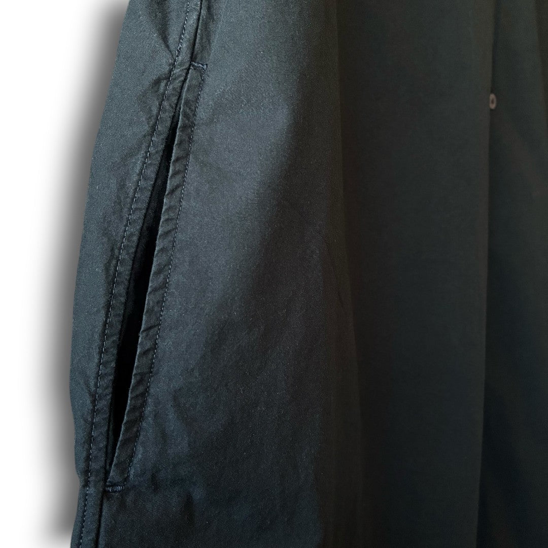 One-of-a-Kind Black Dyed Sailor Collar Shirt Dress | Japanese Reworked Long Dress | zivun