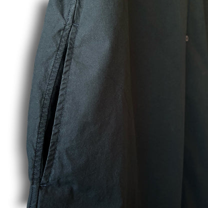 One-of-a-Kind Black Dyed Sailor Collar Shirt Dress | Japanese Reworked Long Dress | zivun