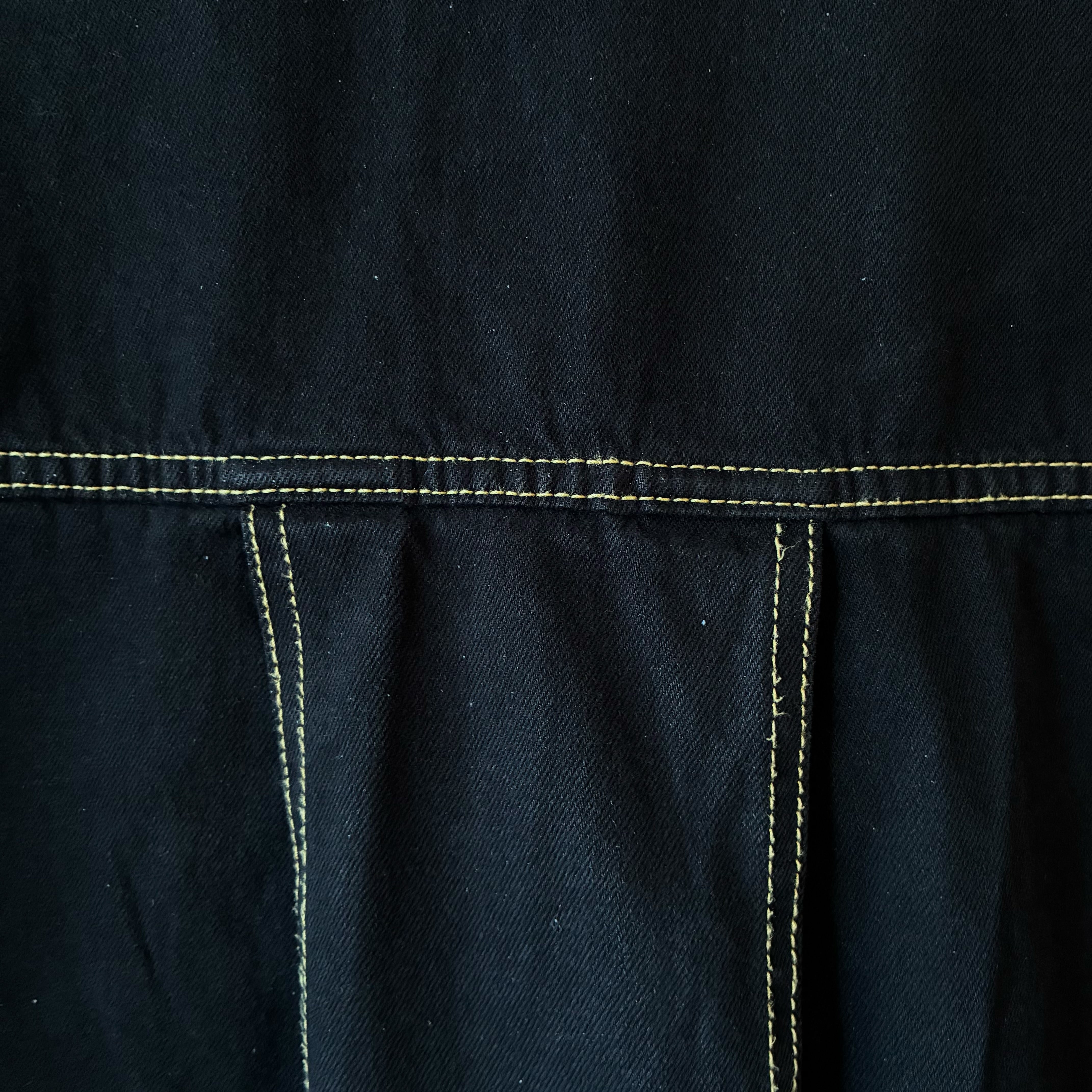 One of a Kind Black Dyed Denim Short Jacket Reworked Vintage – OLD