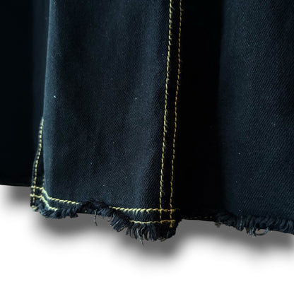 One-of-a-Kind Black Dyed Denim Short Jacket | Japanese Reworked Denim Jacket | zivun