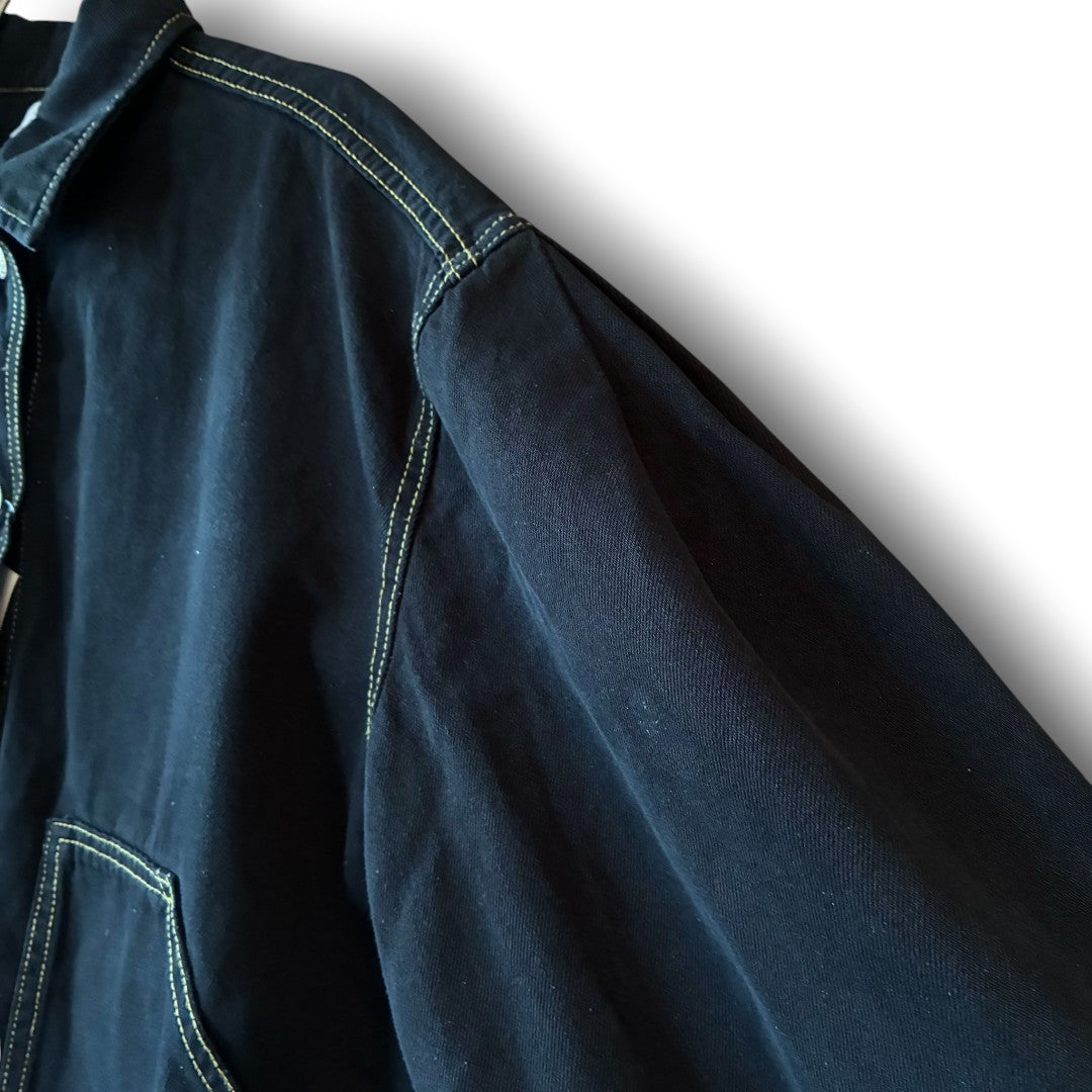 One-of-a-Kind Black Dyed Denim Short Jacket | Japanese Reworked Denim Jacket | zivun