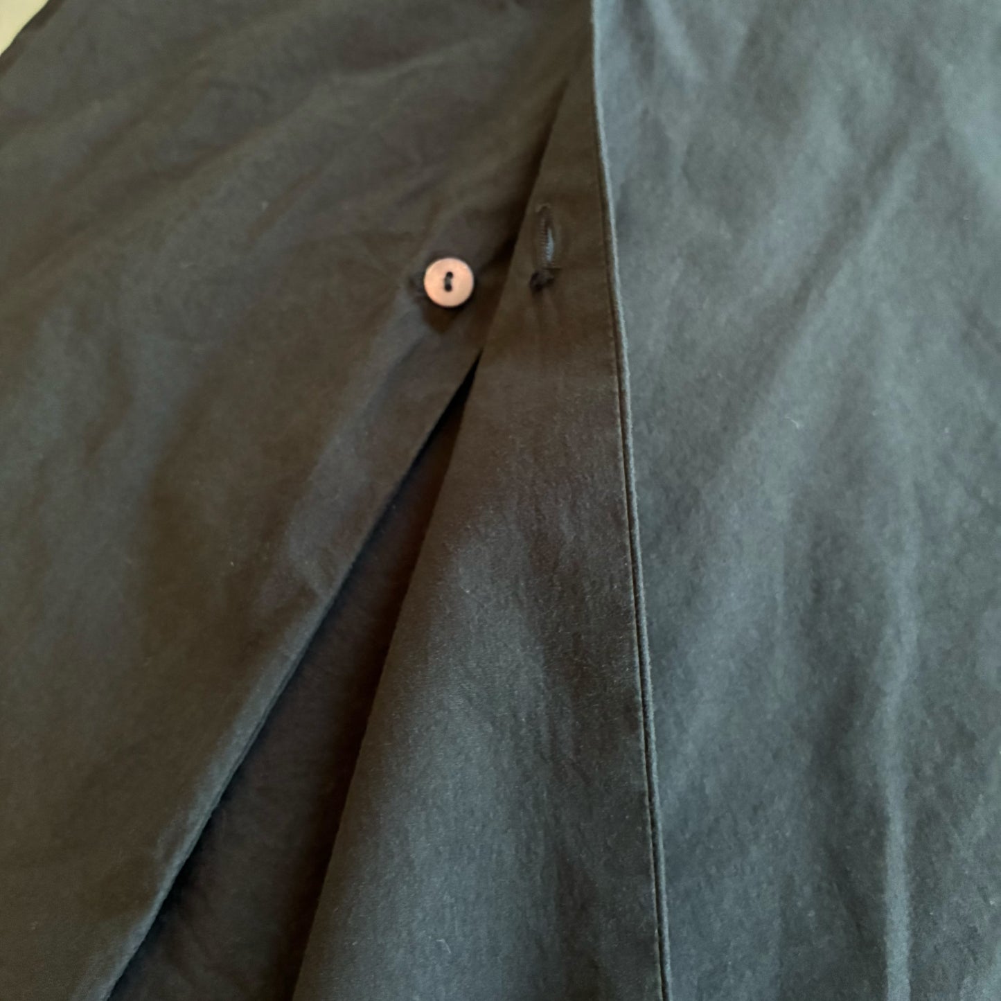 One-of-a-Kind Black Dyed Sailor Collar Shirt Dress | Japanese Reworked Long Dress | zivun