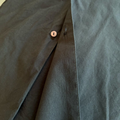 One-of-a-Kind Black Dyed Sailor Collar Shirt Dress | Japanese Reworked Long Dress | zivun
