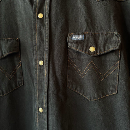 One-of-a-Kind Black Dyed Denim Shirt Dress | Japanese Reworked Denim Dress | zivun