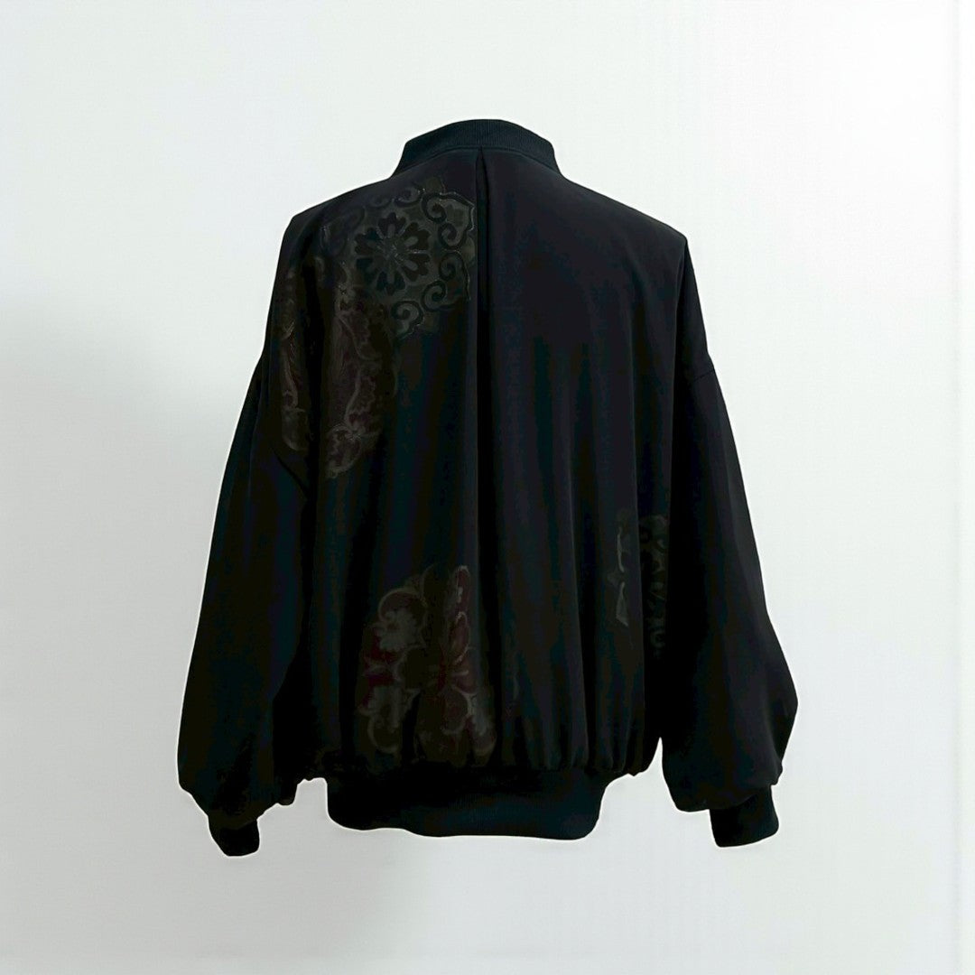 kimono sheer phoenix MA-1 bomber jacket