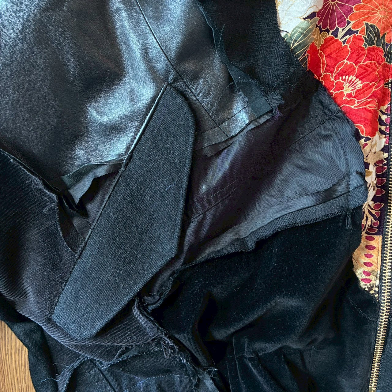 zivun by Nao Reconstructed Furisode MA-1 Jacket | Asymmetrical | Unisex | One-of-a-Kind | OLD FLIP