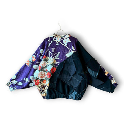 zivun by Nao Reconstructed Furisode MA-1 Jacket | Asymmetrical | Unisex | One-of-a-Kind | OLD FLIP