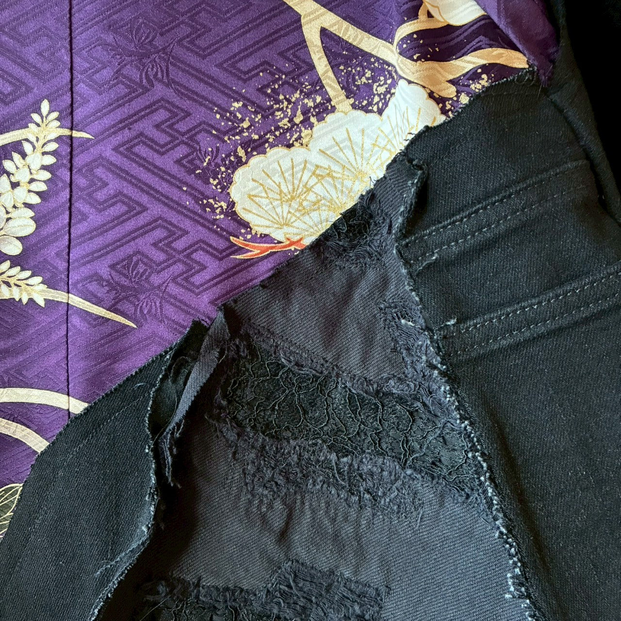 zivun by Nao Reconstructed Furisode MA-1 Jacket | Asymmetrical | Unisex | One-of-a-Kind | OLD FLIP