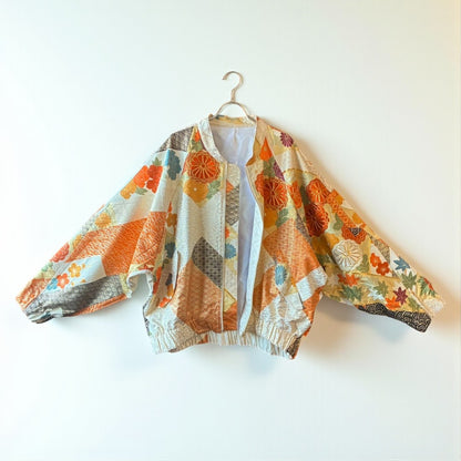 Furisode Reconstructed MA-1 Jacket One-of-a-kind Unisex