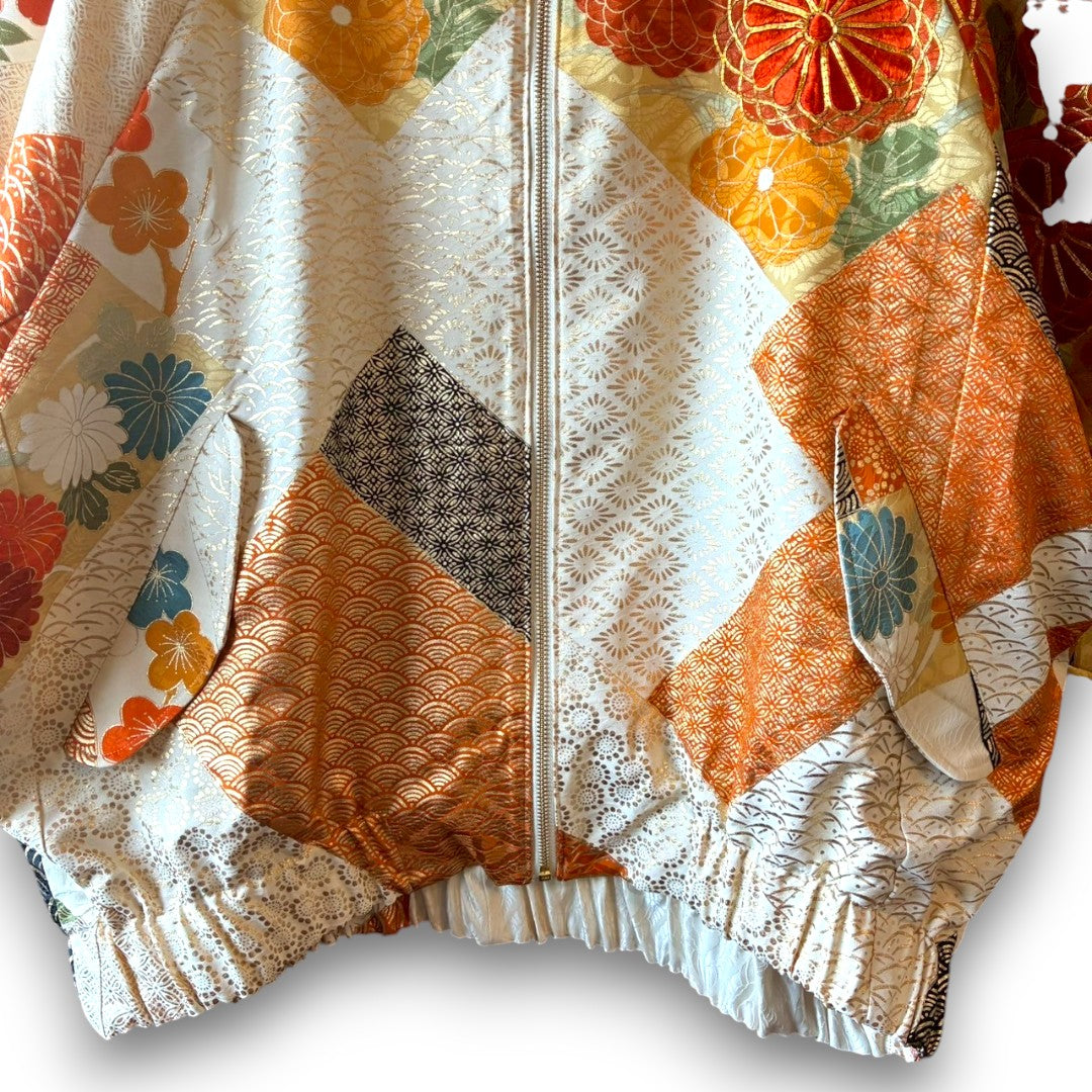 Furisode Reconstructed MA-1 Jacket One-of-a-kind Unisex