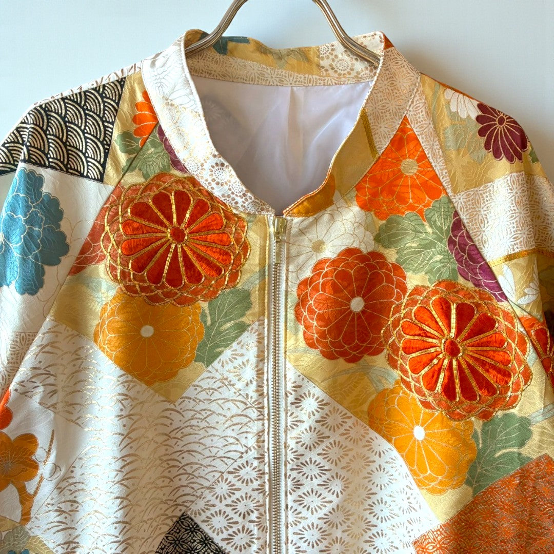 Furisode Reconstructed MA-1 Jacket One-of-a-kind Unisex