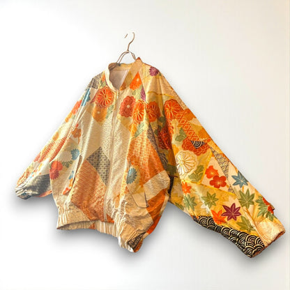 Furisode Reconstructed MA-1 Jacket One-of-a-kind Unisex