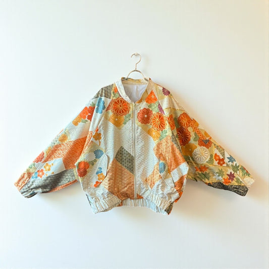 Furisode Reconstructed MA-1 Jacket One-of-a-kind Unisex