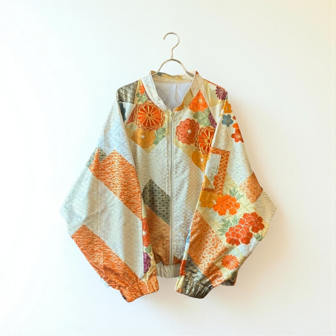 Furisode Reconstructed MA-1 Jacket One-of-a-kind Unisex