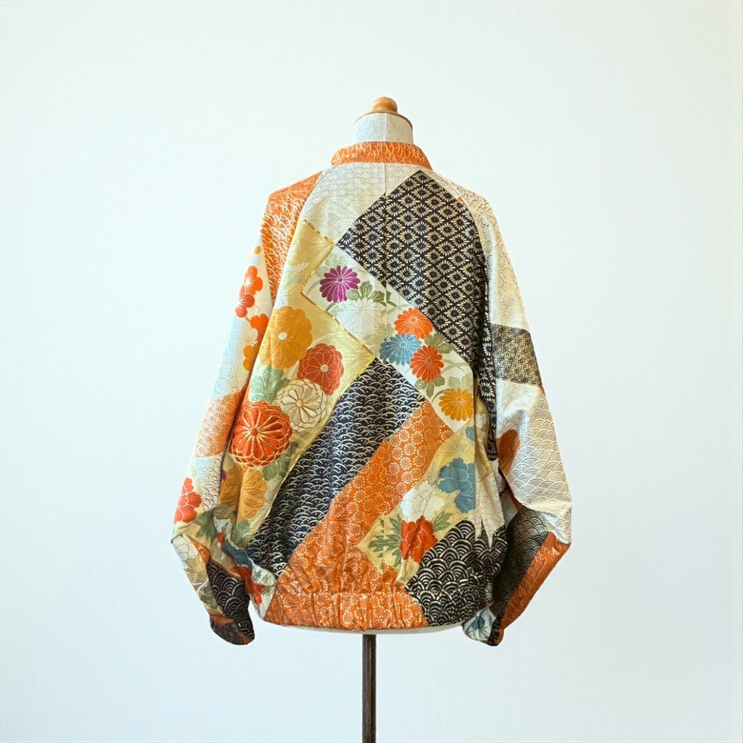 Furisode Reconstructed MA-1 Jacket One-of-a-kind Unisex