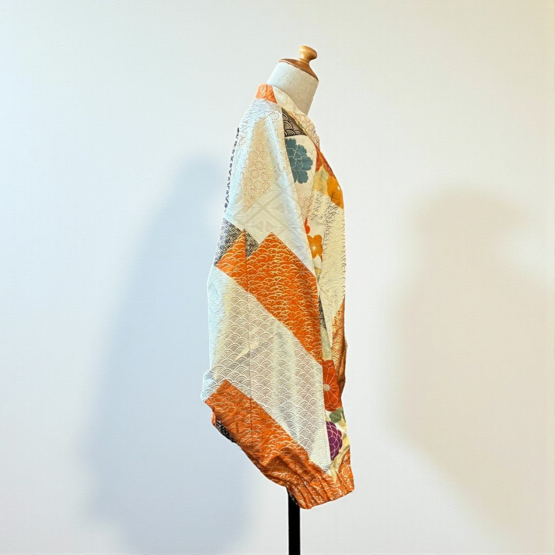 Furisode Reconstructed MA-1 Jacket One-of-a-kind Unisex