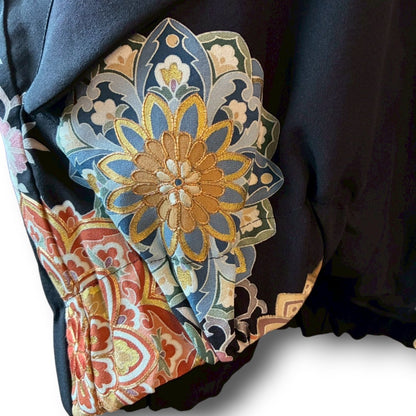 Kurotomesode Reconstructed MA-1 Bomber Jacket Japanese Kimono × Modern Design One-of-a-kind Unisex zivun
