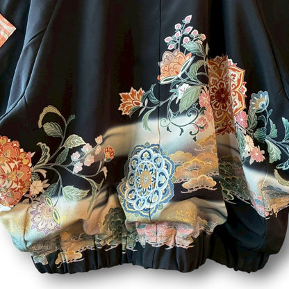 Kurotomesode Reconstructed MA-1 Bomber Jacket Japanese Kimono × Modern Design One-of-a-kind Unisex zivun