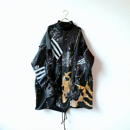 Zivun Kimono-Mix Reconstructed Mods Coat One-of-a-Kind Unisex Japanese Outerwear