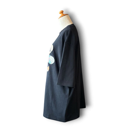 zivun Reconstructed Flower Patchwork T-Shirt | One-of-a-Kind Black Size 0 | OLD FLIP
