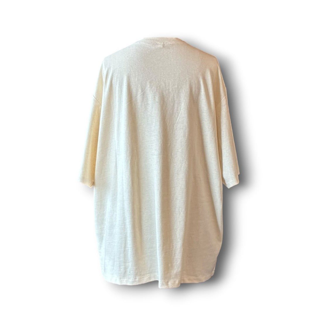zivun Reconstructed Flower Patchwork T-Shirt | One-of-a-Kind Off White Size 0 | OLD FLIP