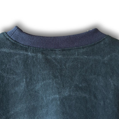 One-of-a-Kind Reconstructed Distressed Fade T-Shirt | Black Patchwork Design | zivun