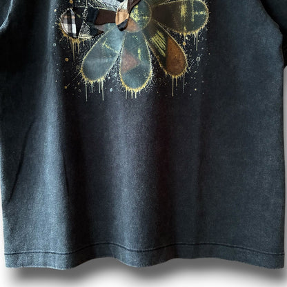 One-of-a-Kind Reconstructed Flower Art Print T-Shirt | Upcycled Patchwork Art Tee | zivun