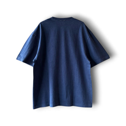zivun Reconstructed Flower Patchwork Fade T-Shirt | One-of-a-Kind Navy Tee | OLD FLIP