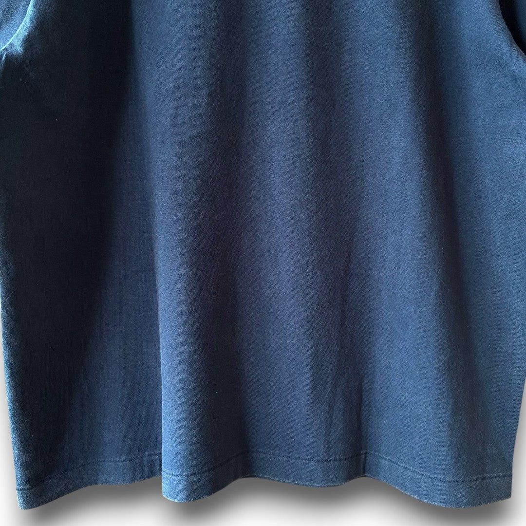 zivun Reconstructed Flower Patchwork Fade T-Shirt | One-of-a-Kind Navy Tee | OLD FLIP