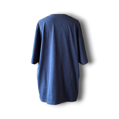 zivun Reconstructed Flower Patchwork Fade T-Shirt | One-of-a-Kind Navy Tee | OLD FLIP