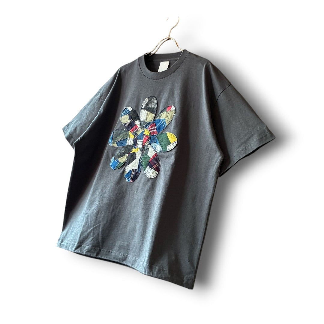 zivun Reconstructed Flower Patchwork Drawcord T-Shirt Size L – OLD