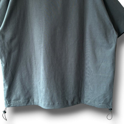 zivun Reconstructed Flower Art T-Shirt | One-of-a-Kind Upcycled Drawcord Tee Gray | OLD FLIP