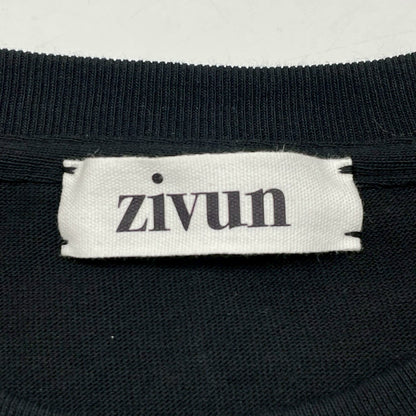 zivun Black Reconstructed T-Shirt | Upcycled Vintage Fabric & Mixed Material Design | One-of-a-Kind Unisex