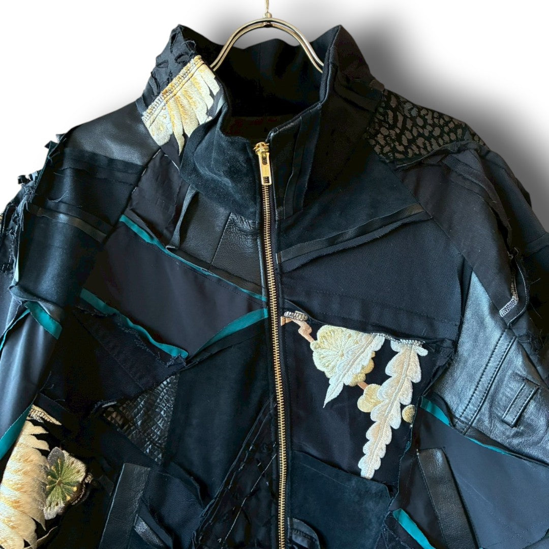 zivun Reconstructed Kimono Track Jacket | Wide Silhouette | Unisex | One-of-a-Kind | OLD FLIP