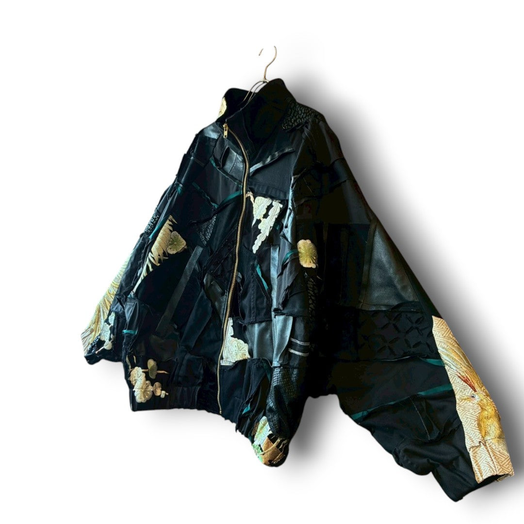 zivun Reconstructed Kimono Track Jacket | Wide Silhouette | Unisex | One-of-a-Kind | OLD FLIP