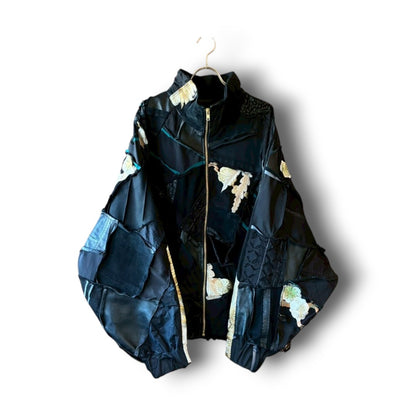 zivun Reconstructed Kimono Track Jacket | Wide Silhouette | Unisex | One-of-a-Kind | OLD FLIP