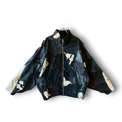 zivun Reconstructed Kimono Track Jacket | Wide Silhouette | Unisex | One-of-a-Kind | OLD FLIP