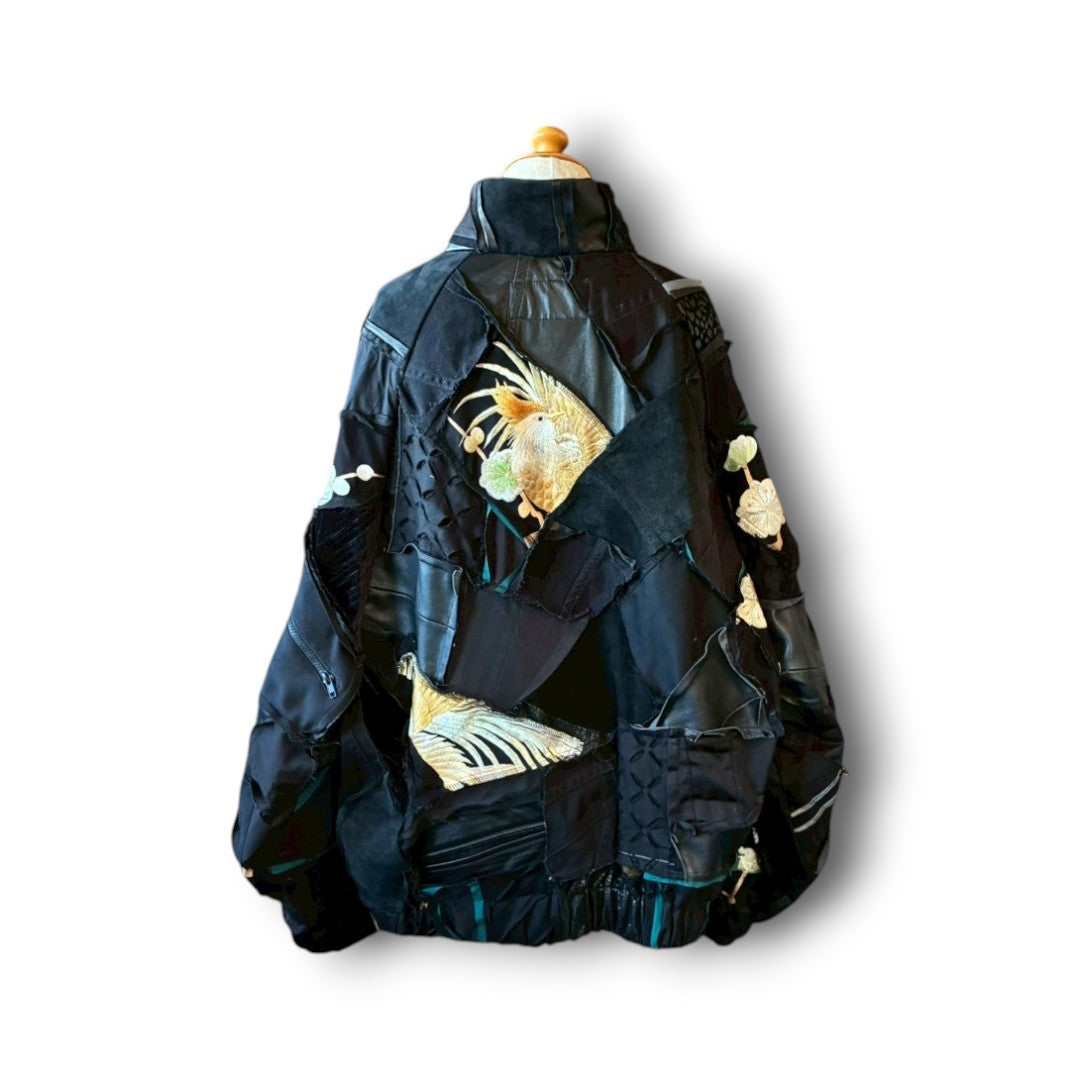 zivun Reconstructed Kimono Track Jacket | Wide Silhouette | Unisex | One-of-a-Kind | OLD FLIP