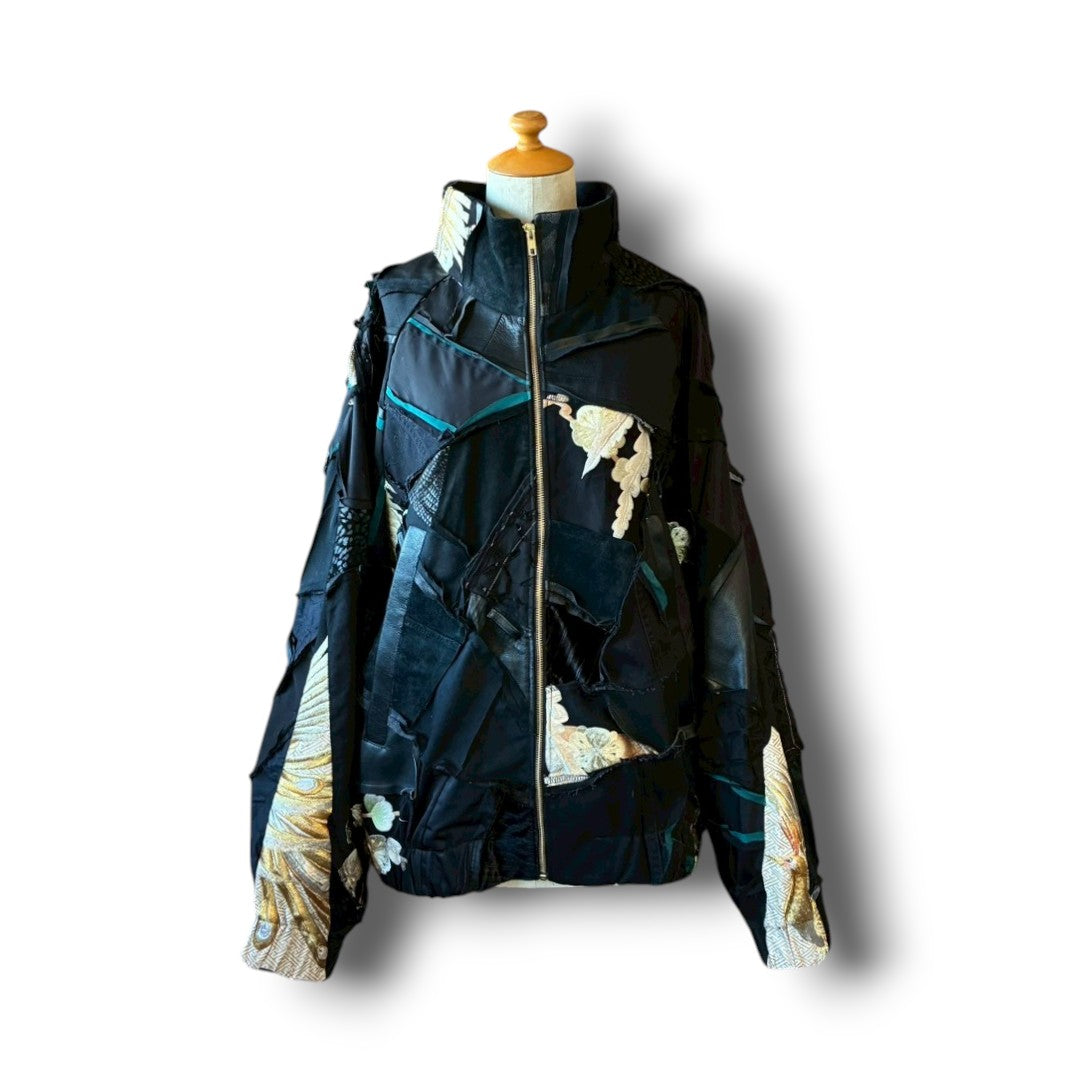 zivun Reconstructed Kimono Track Jacket | Wide Silhouette | Unisex | One-of-a-Kind | OLD FLIP