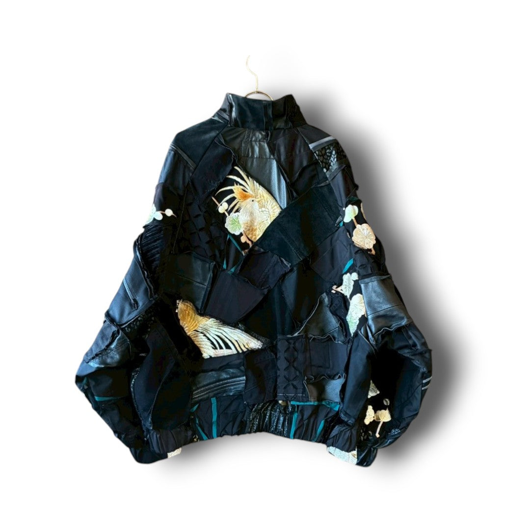 zivun Reconstructed Kimono Track Jacket | Wide Silhouette | Unisex | One-of-a-Kind | OLD FLIP