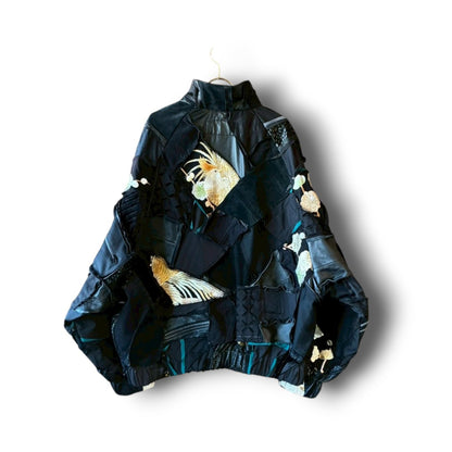 zivun Reconstructed Kimono Track Jacket | Wide Silhouette | Unisex | One-of-a-Kind | OLD FLIP