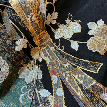 zivun Kurotomesode × Vintage Reconstructed Shirt | Wide Silhouette | Unisex | One-of-a-Kind | OLD FLIP